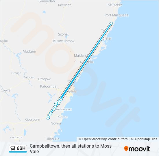 Mapa de 6SH de autobús