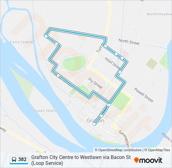 382 bus Line Map