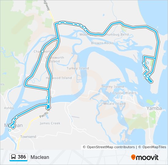 Bus 386 Route Map 386 Route: Schedules, Stops & Maps - Maclean (Updated)