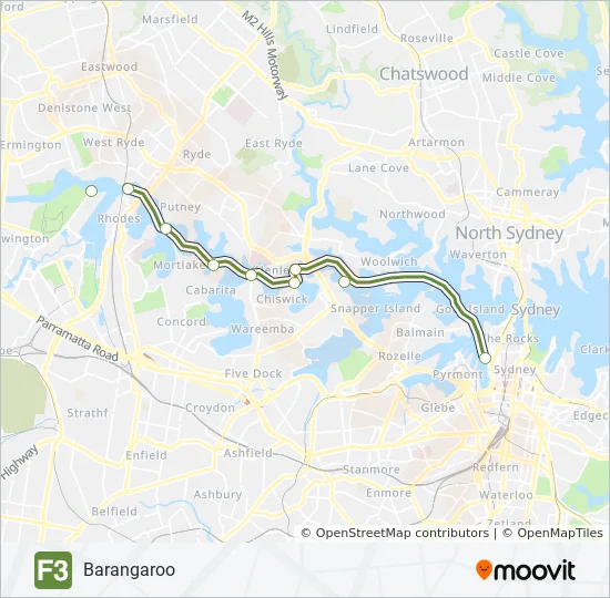 Sydney Olympic Park Map Pdf F3 Route: Schedules, Stops & Maps - Barangaroo (Updated)