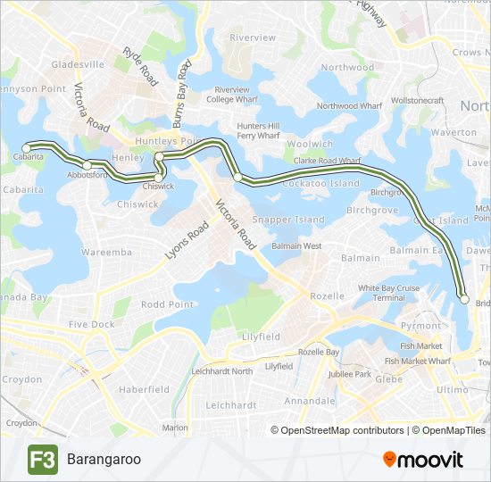 F3 ferry Line Map