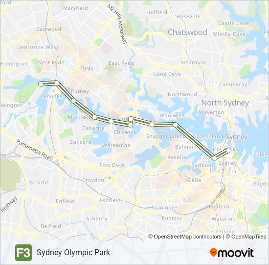 f3 Route: Schedules, Stops & Maps - Sydney Olympic Park (Updated)