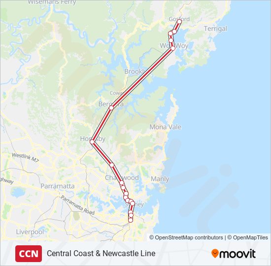 ccn Route Schedules Stops Maps Gosford via Gordon Updated