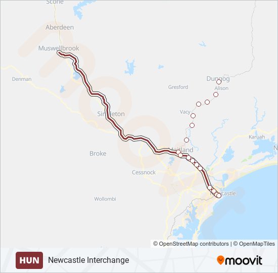 Mapa de HUN de tren