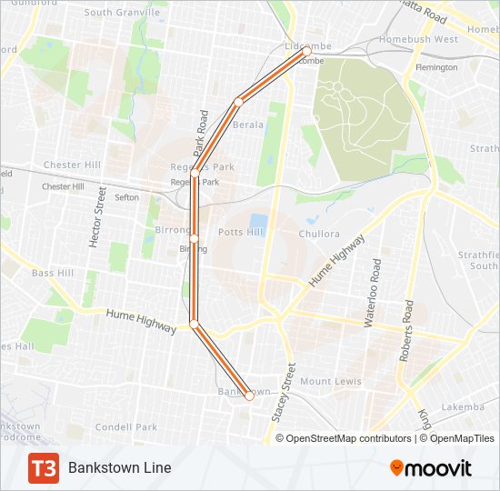 t3 Route Schedules, Stops & Maps Bankstown (Updated)