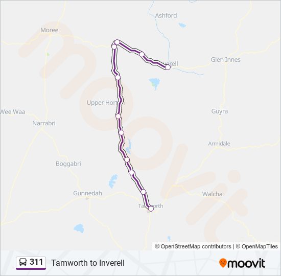 Mapa de 311 de autobús