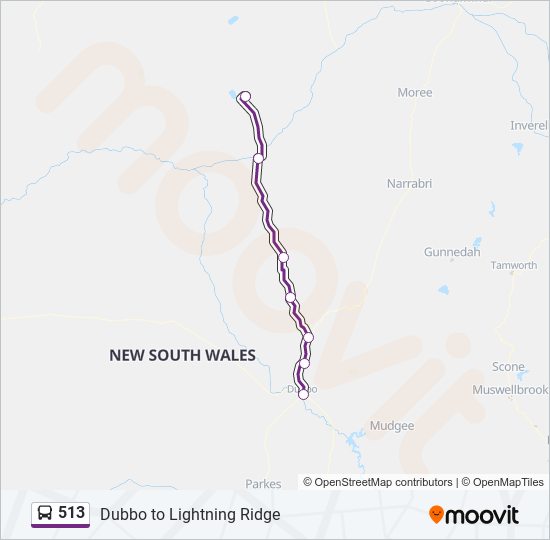 513 Route: Schedules, Stops & Maps - Lightning Ridge (Updated)