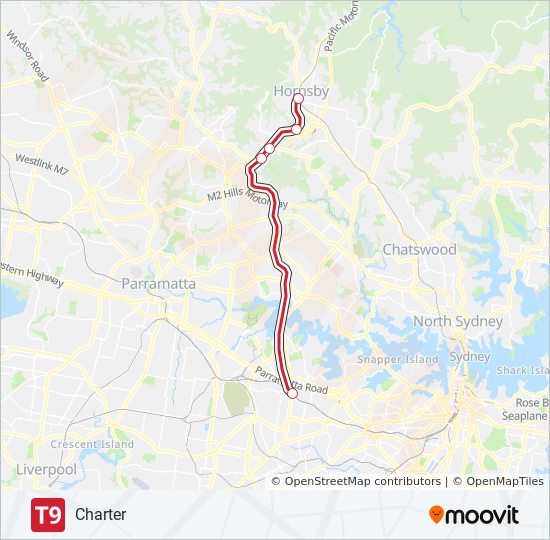 Mapa de T9 de tren