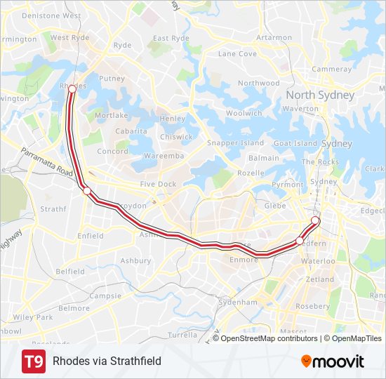 Mapa de T9 de tren