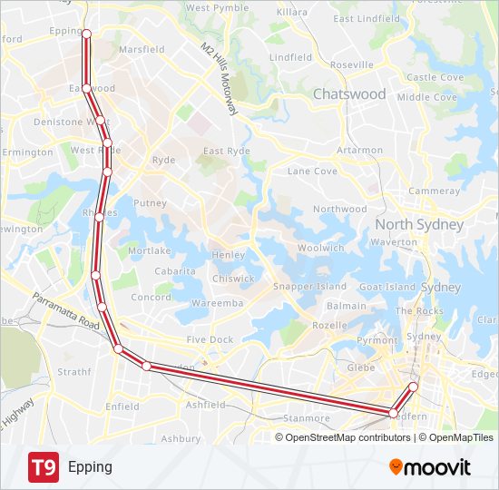 t9 Route Schedules, Stops & Maps Epping via Strathfield (Updated)