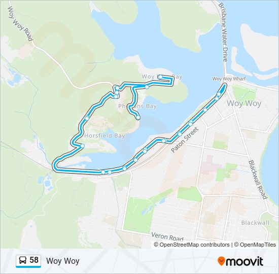 58 Route: Schedules, Stops & Maps - Woy Woy (Updated)