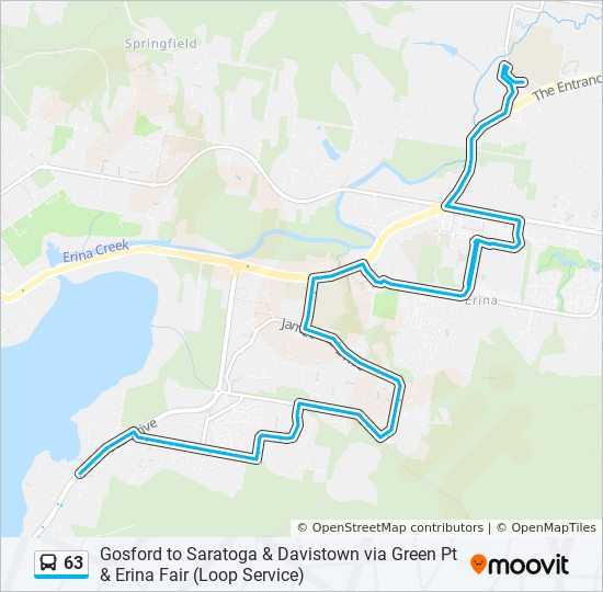 63 bus Line Map