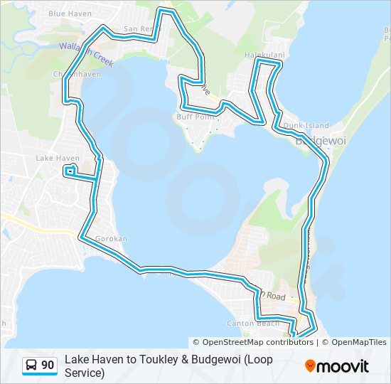 90 bus Line Map