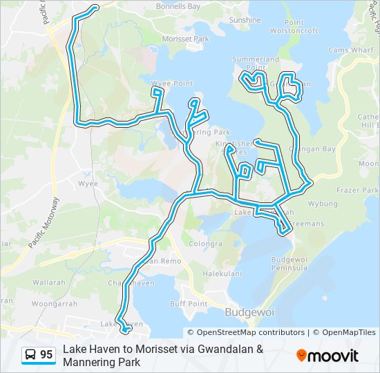 Mapa de 95 de autobús