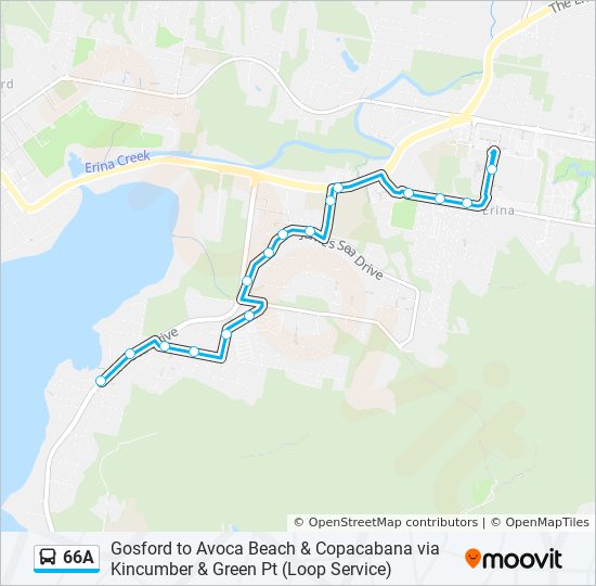 66A bus Line Map