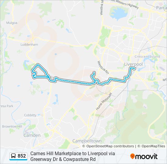 Bus 852 Route Map 852 Route: Schedules, Stops & Maps - Bringelly (Updated)