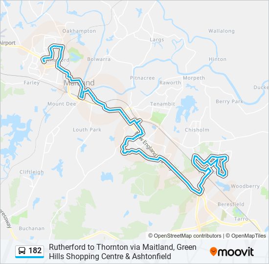 182 bus Line Map