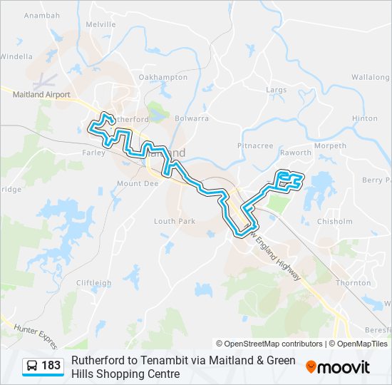 183 Route Schedules, Stops & Maps Rutherford Shops (Updated)