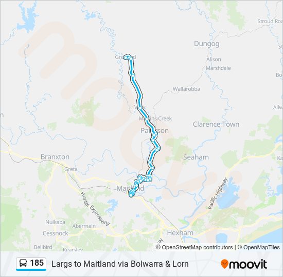 Mapa de 185 de autobús