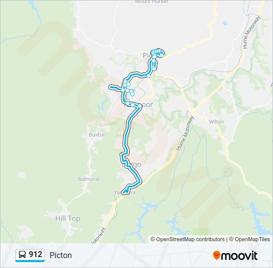 Mapa de 912 de autobús