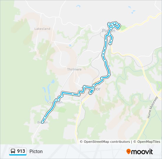 Mapa de 913 de autobús