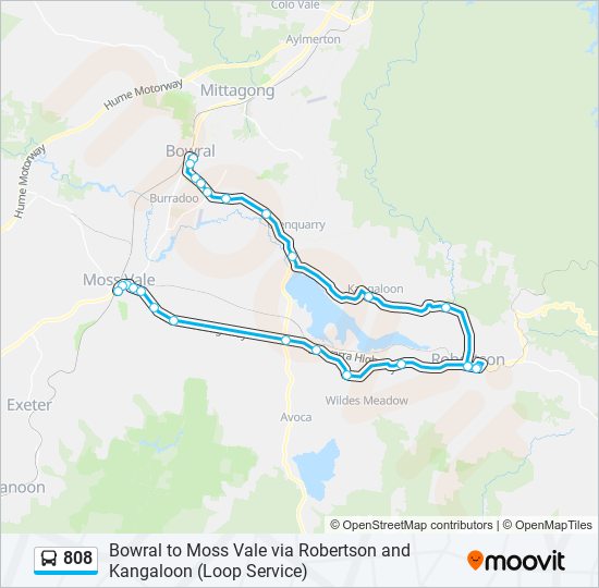 808 Route Schedules, Stops & Maps Moss Vale (Updated)