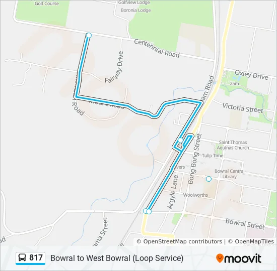 Map Of Bowral Streets 817 Route: Schedules, Stops & Maps - Bowral (Updated)