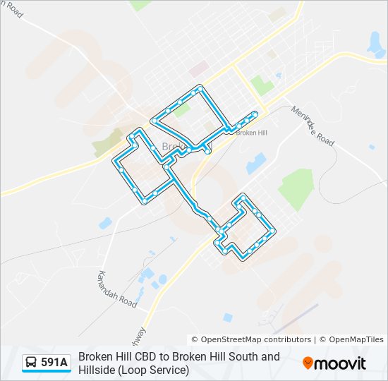 Mapa de 591A de autobús