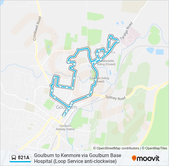 821A bus Line Map