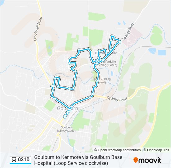 821B bus Line Map