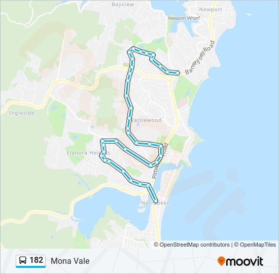 182 Route: Schedules, Stops & Maps - Mona Vale (Updated)