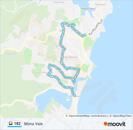 Mapa de 182 de autobús