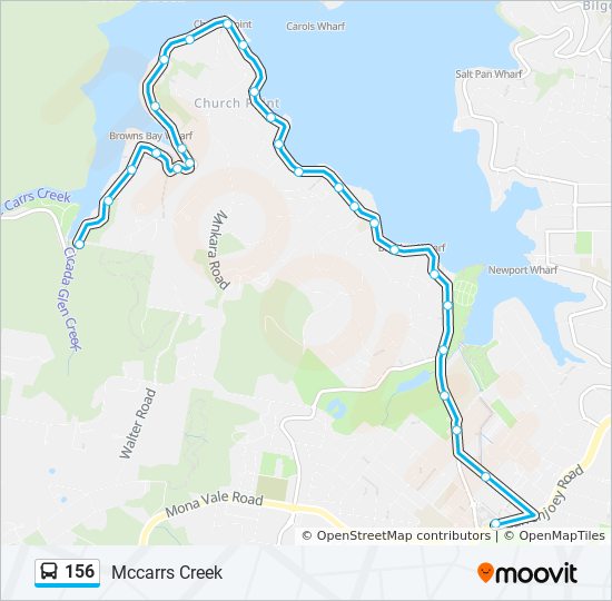 Mapa de 156 de autobús