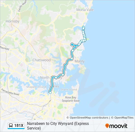 181X bus Line Map