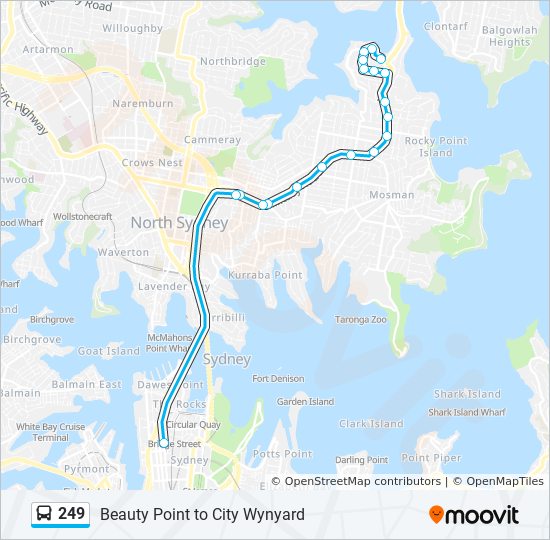 249 bus Line Map