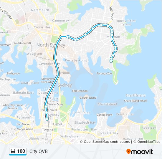 100 bus Line Map