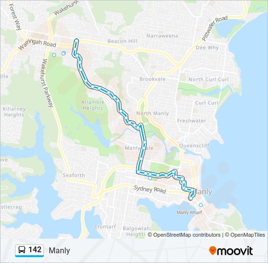 142 bus Line Map