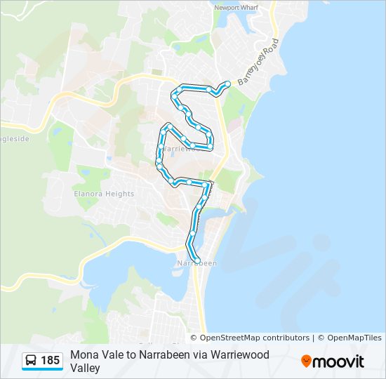 Mapa de 185 de autobús