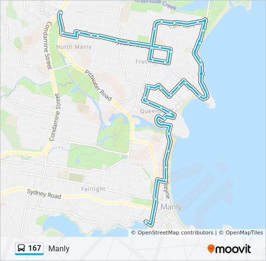 167 bus Line Map