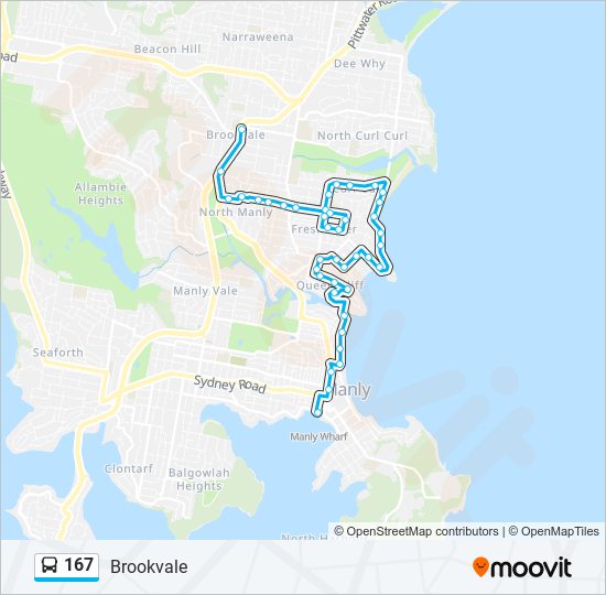 167 bus Line Map