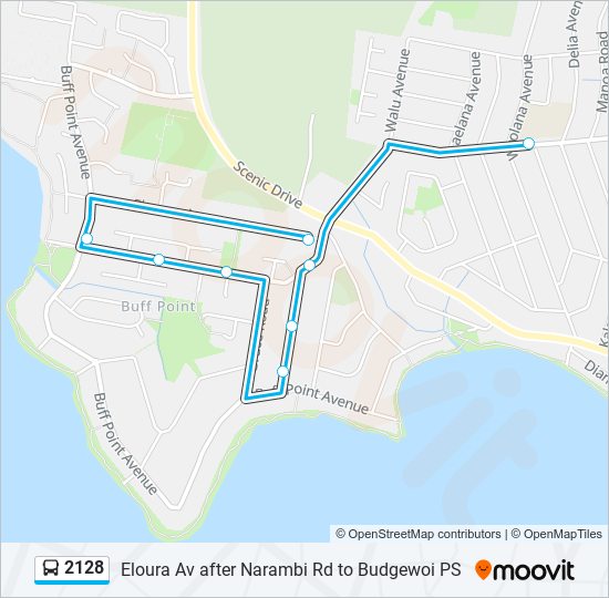 Mapa de 2128 de autobús