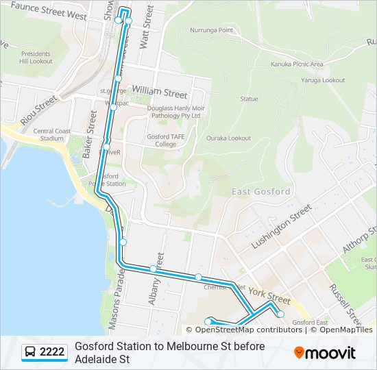 2222 bus Line Map