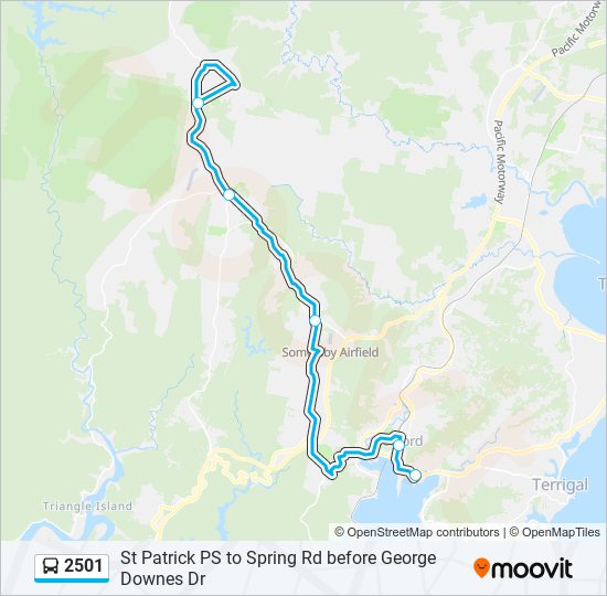 Mapa de 2501 de autobús