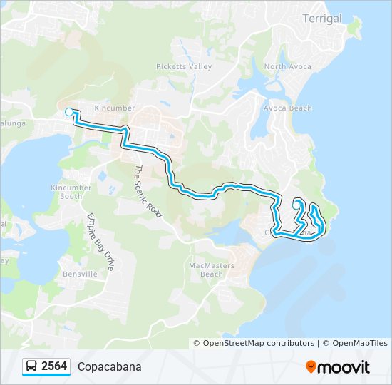 Mapa de 2564 de autobús