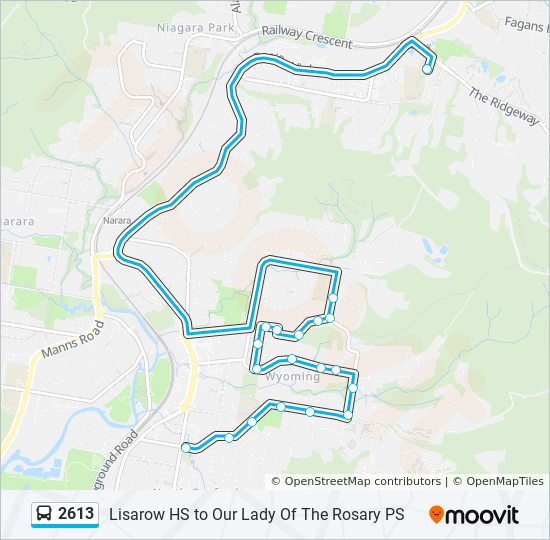 Mapa de 2613 de autobús