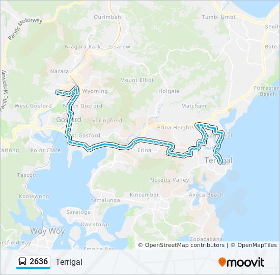 Mapa de 2636 de autobús