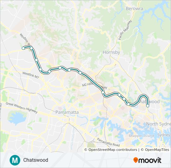 Sydney Metro Map Pdf M Route: Schedules, Stops & Maps - Chatswood (Updated)