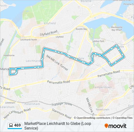 469 bus Line Map