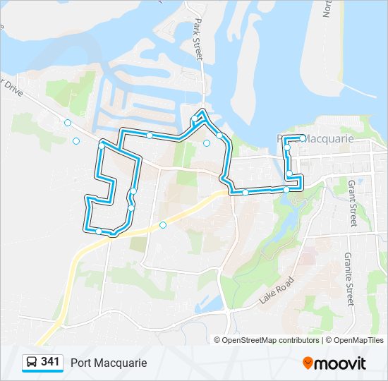 Mapa de 341 de autobús