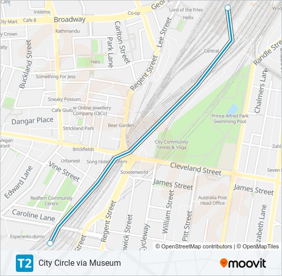 t2 Route Schedules, Stops & Maps City Circle via Museum (Updated)